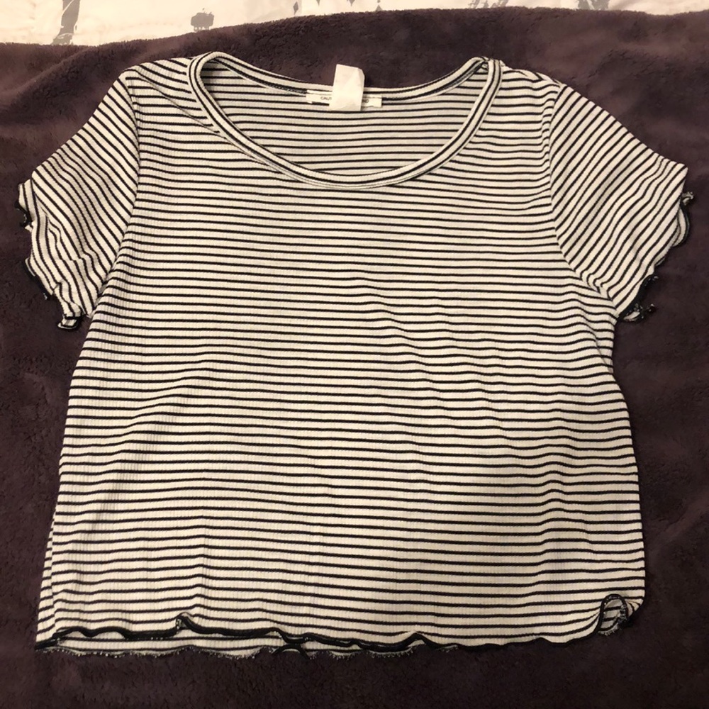 black and white striped shirt
